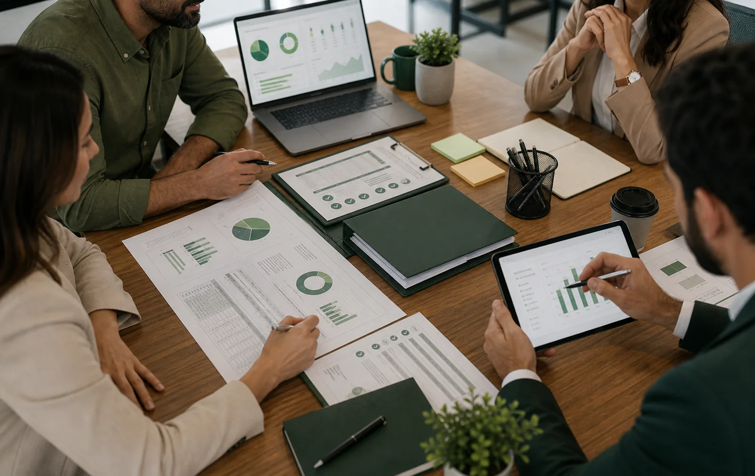 Equipe de RH analisando dossiê digital de evidências e relatórios NR-1